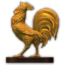 Golden rooster figurine